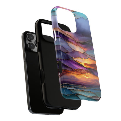Serene Lavender Sunset Glass Layers
