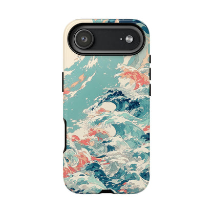 Teal Ocean Waves Coral Pastel