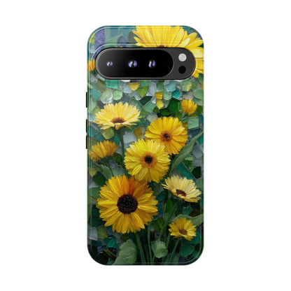 Vibrant Sunflowers Stained Glass
