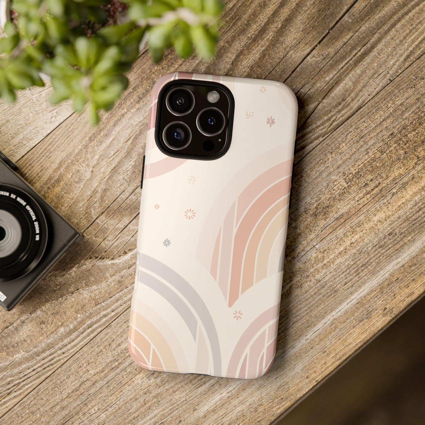 Retro Arcs Pastel Beige Coral