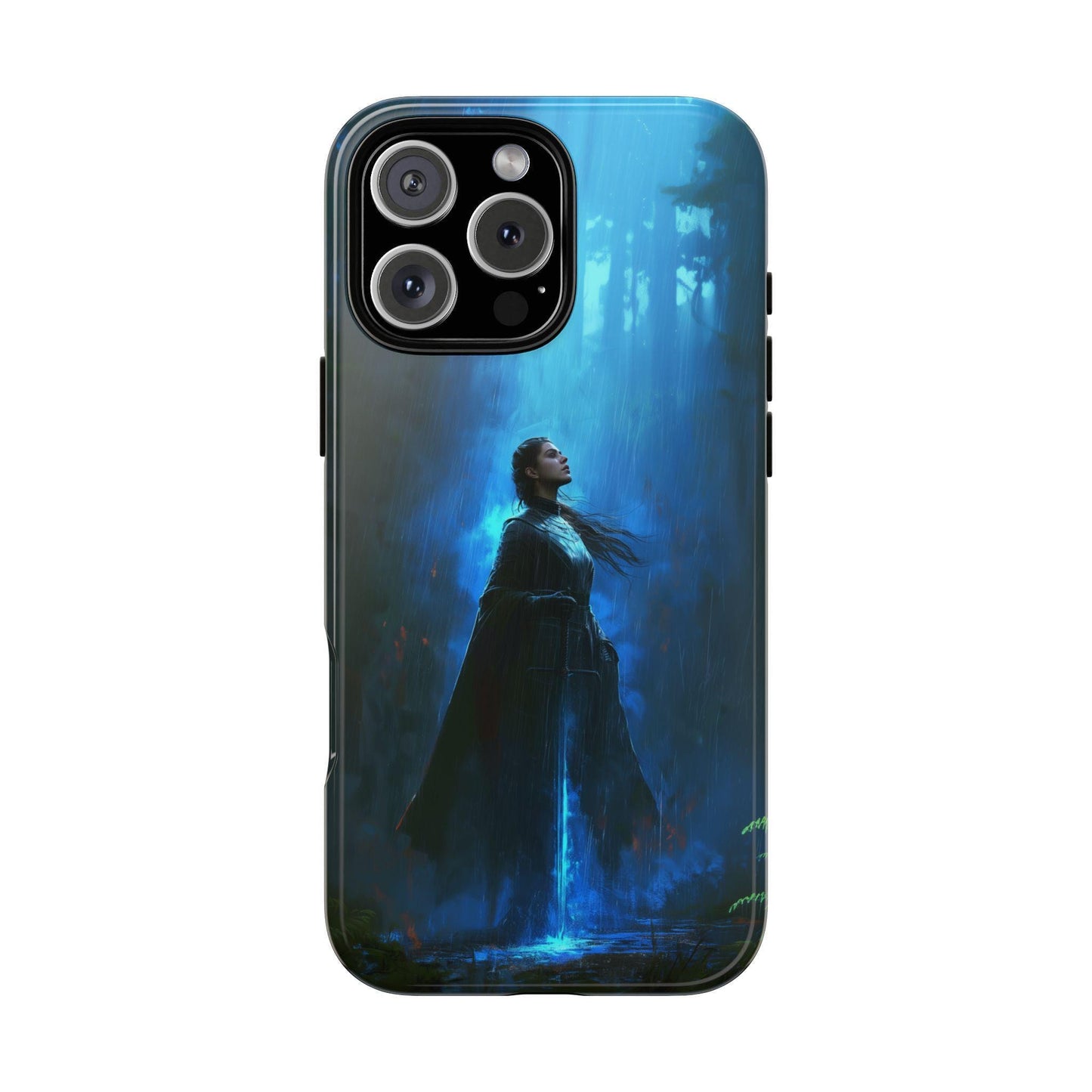 Elegant Knightess Blue Magical Aura