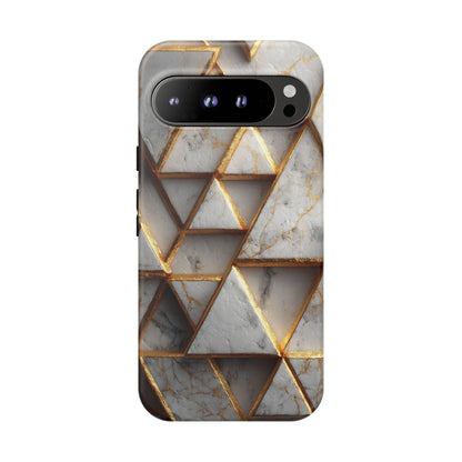 Geometric White Gold Marble