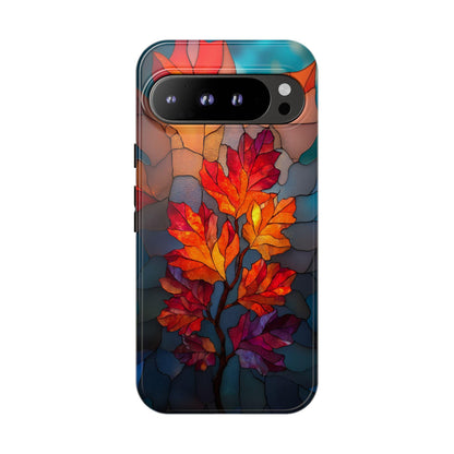 Autumn Leaves Stained Glass Orange