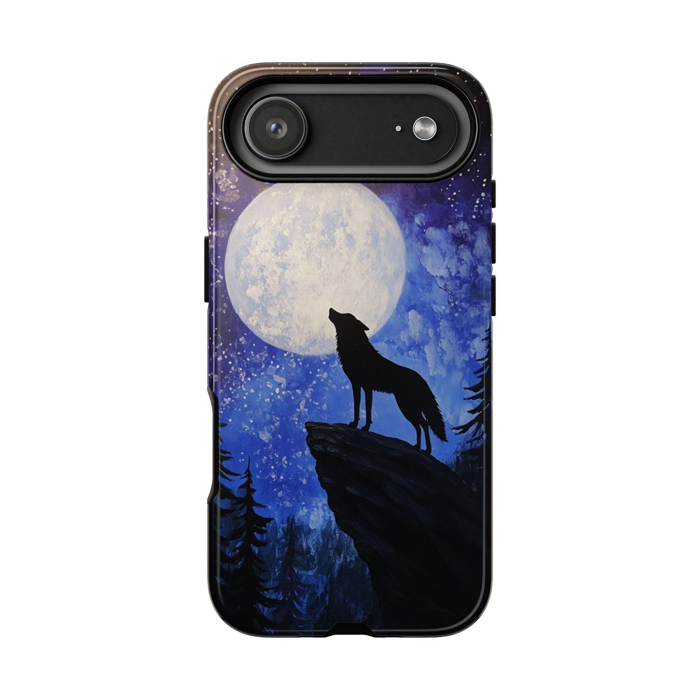 Lone Wolf Howling Full Moon