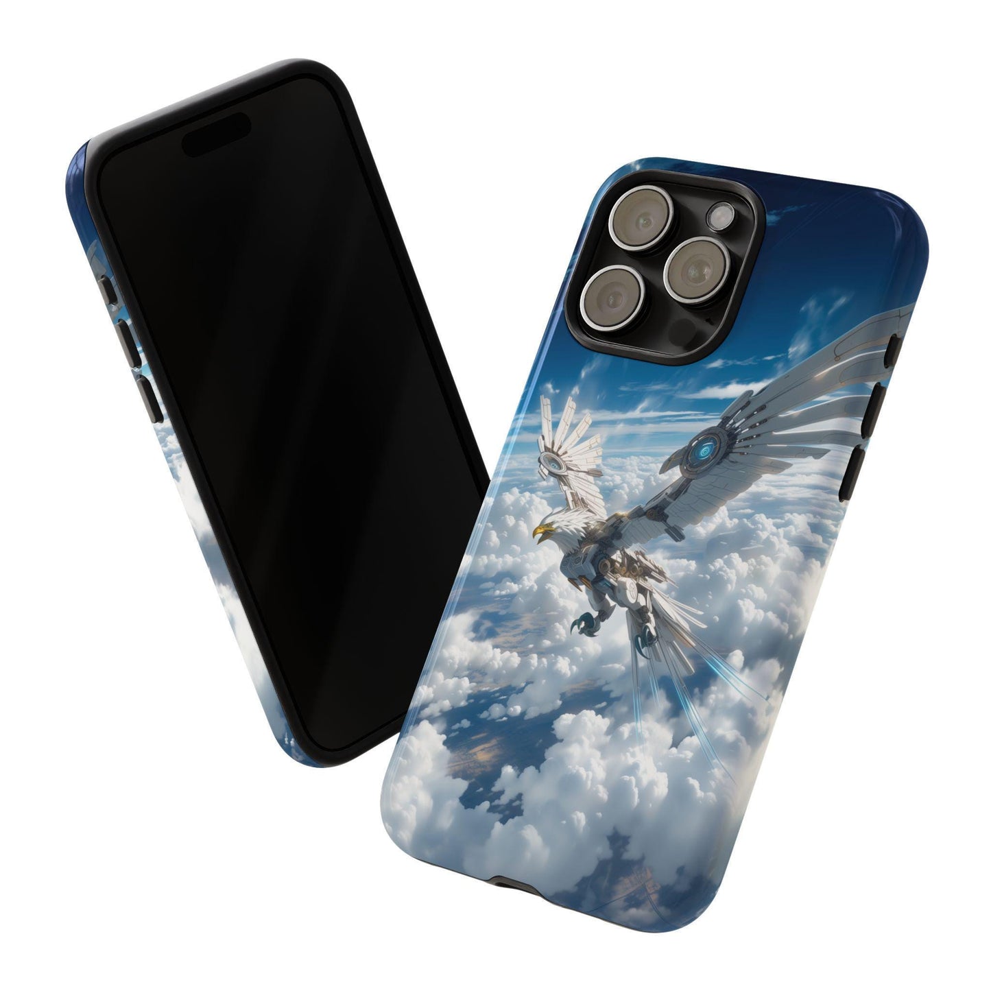 Mechanical Eagle Soaring Blue Sky