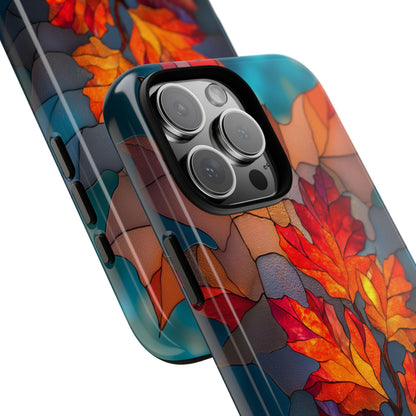 Autumn Leaves Stained Glass Orange
