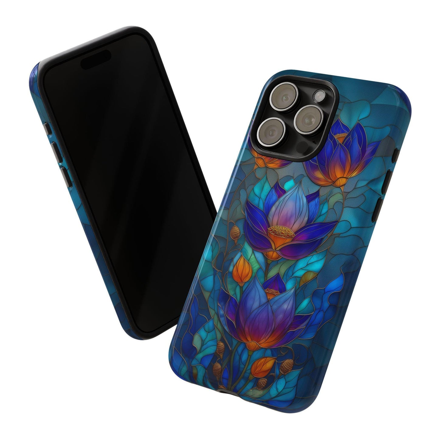 Purple Lotus Floral Stained Glass