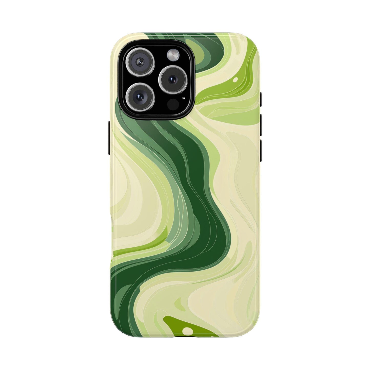Lime Green Wavy Cream Vector