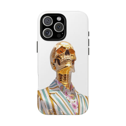 Golden Skeleton Striped Suit Skull