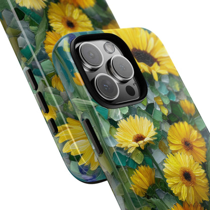 Vibrant Sunflowers Stained Glass