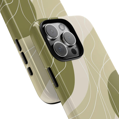 Sage Green Contour Wave Lines