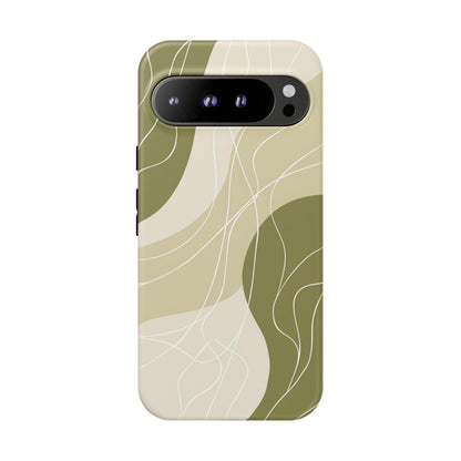 Sage Green Contour Wave Lines