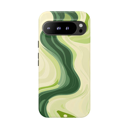 Lime Green Wavy Cream Vector