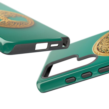 Golden Yggdrasil Celtic Tree Teal
