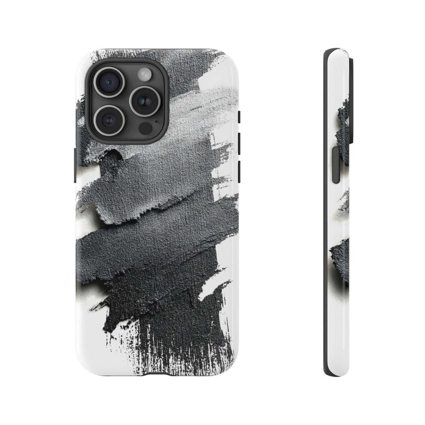 Charcoal Brush Strokes Gray Cascade