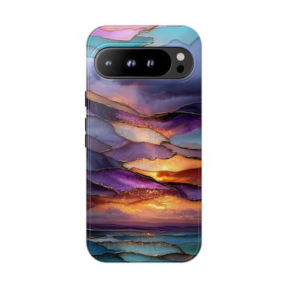 Serene Lavender Sunset Glass Layers