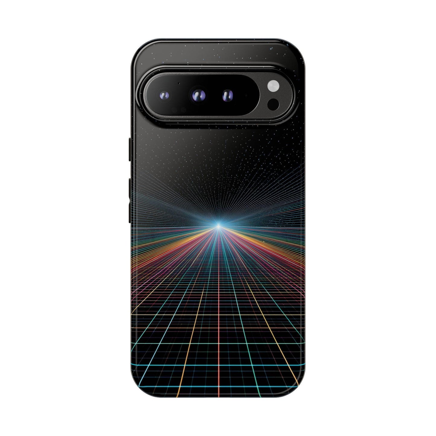Neon Lines Warp Grid Converging