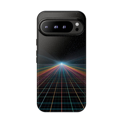 Neon Lines Warp Grid Converging