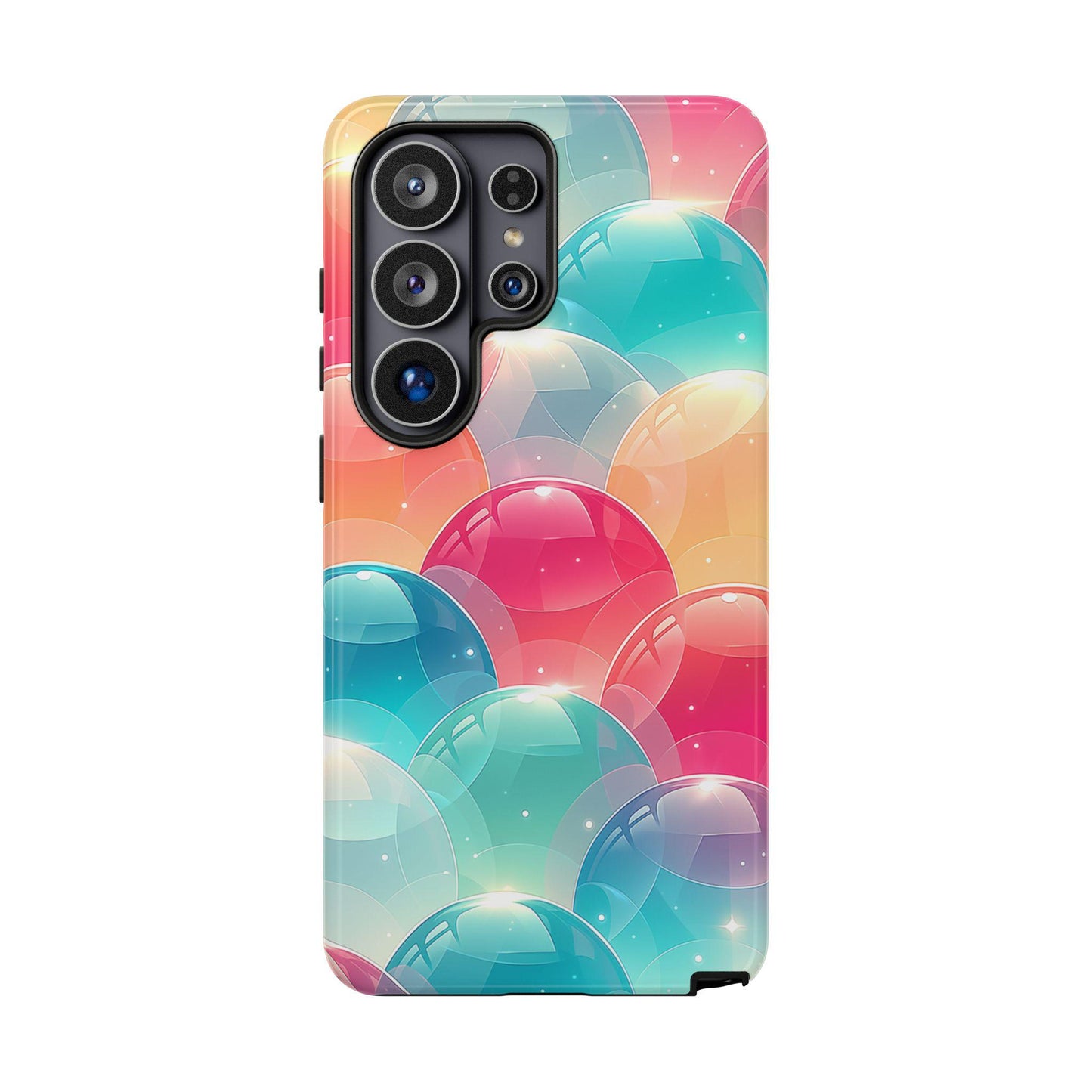 Pastel Orb Bubbles Teal Coral