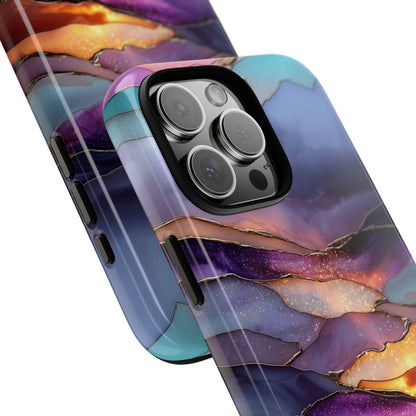 Serene Lavender Sunset Glass Layers