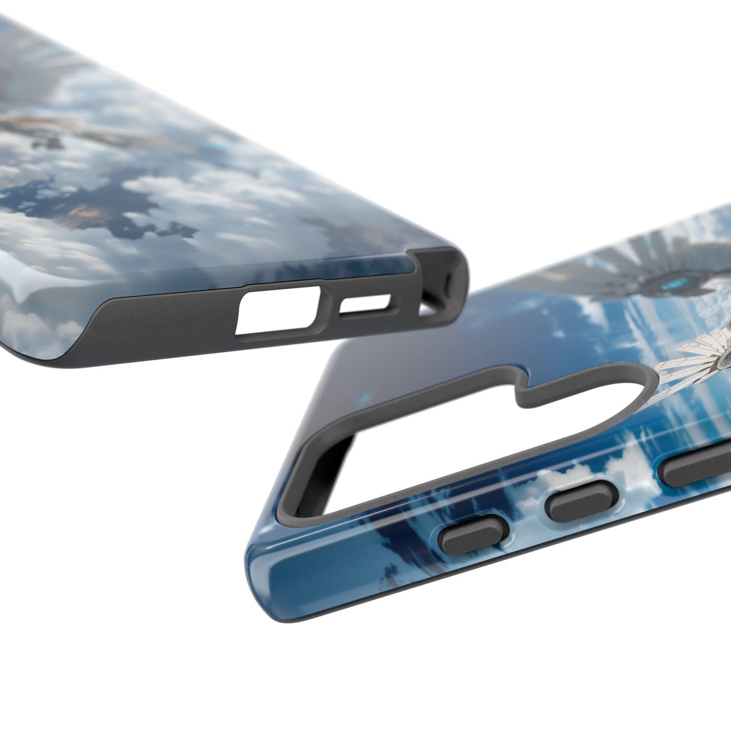 Mechanical Eagle Soaring Blue Sky
