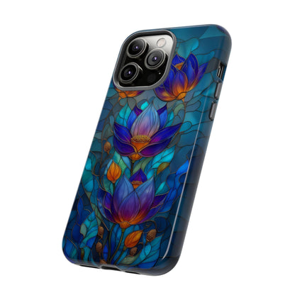 Purple Lotus Floral Stained Glass