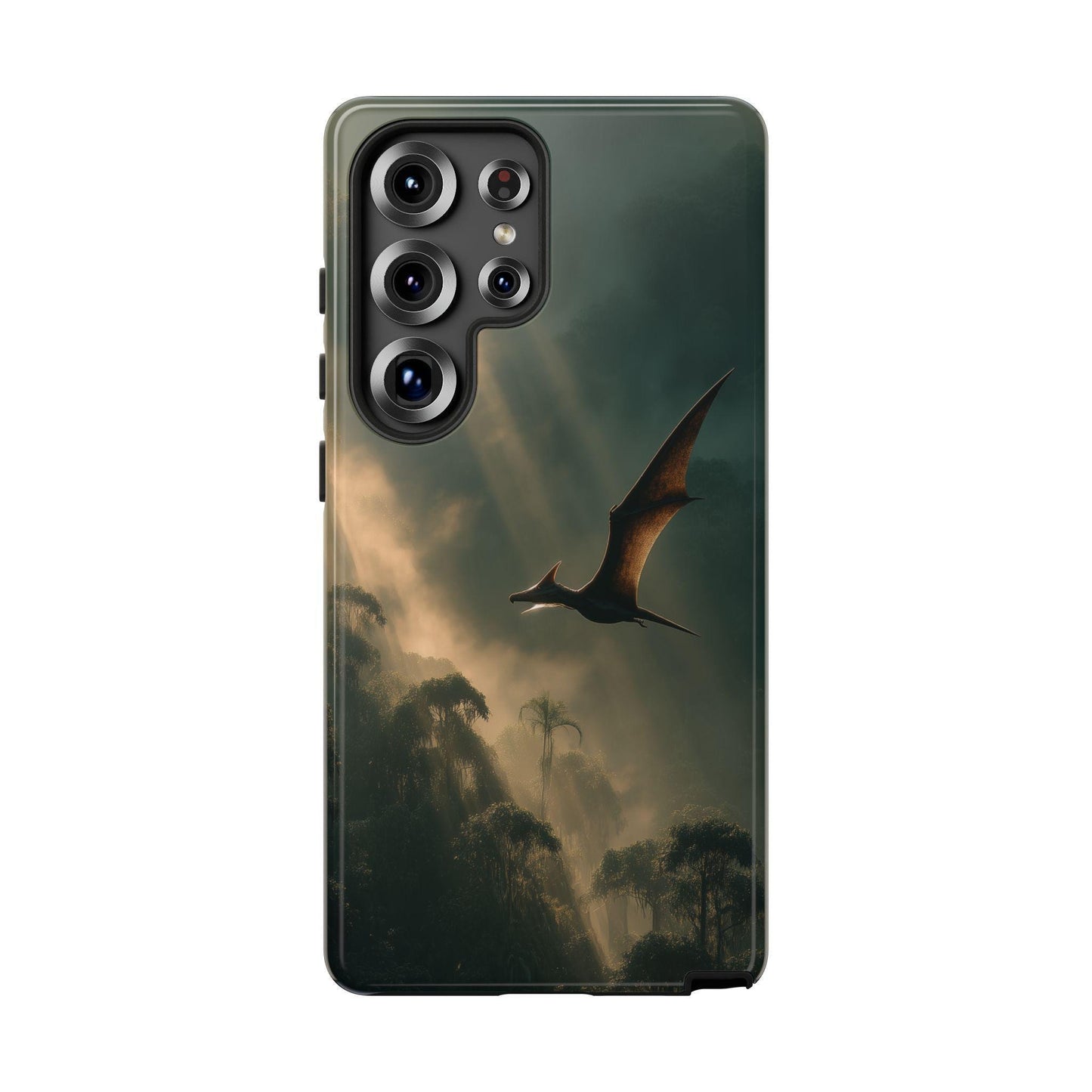 Pterodactyl Gliding Mist Jungle Dinosaur