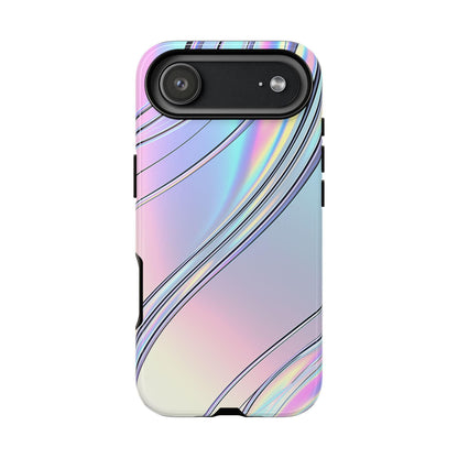 Sleek Iridescent Silver Waves