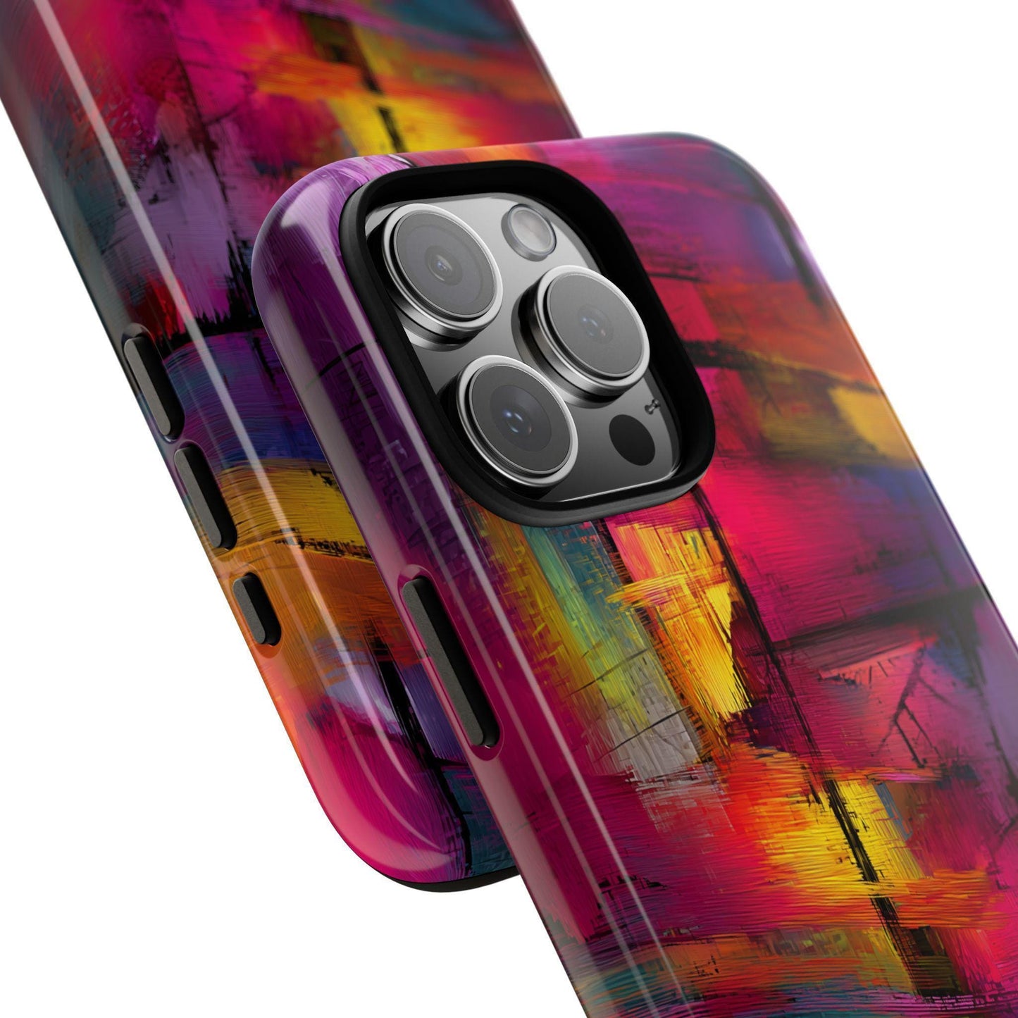 Chaotic Love Abstract Magenta Paint Art