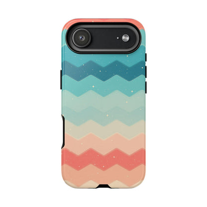 Turquoise Coral Gradient Chevron Wave