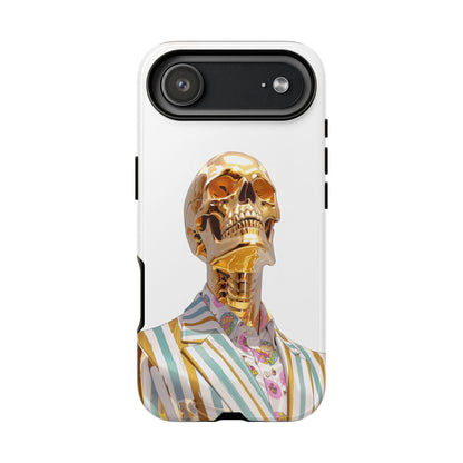 Golden Skeleton Striped Suit Skull