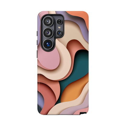 Pink Beige Abstract Wavy Pattern