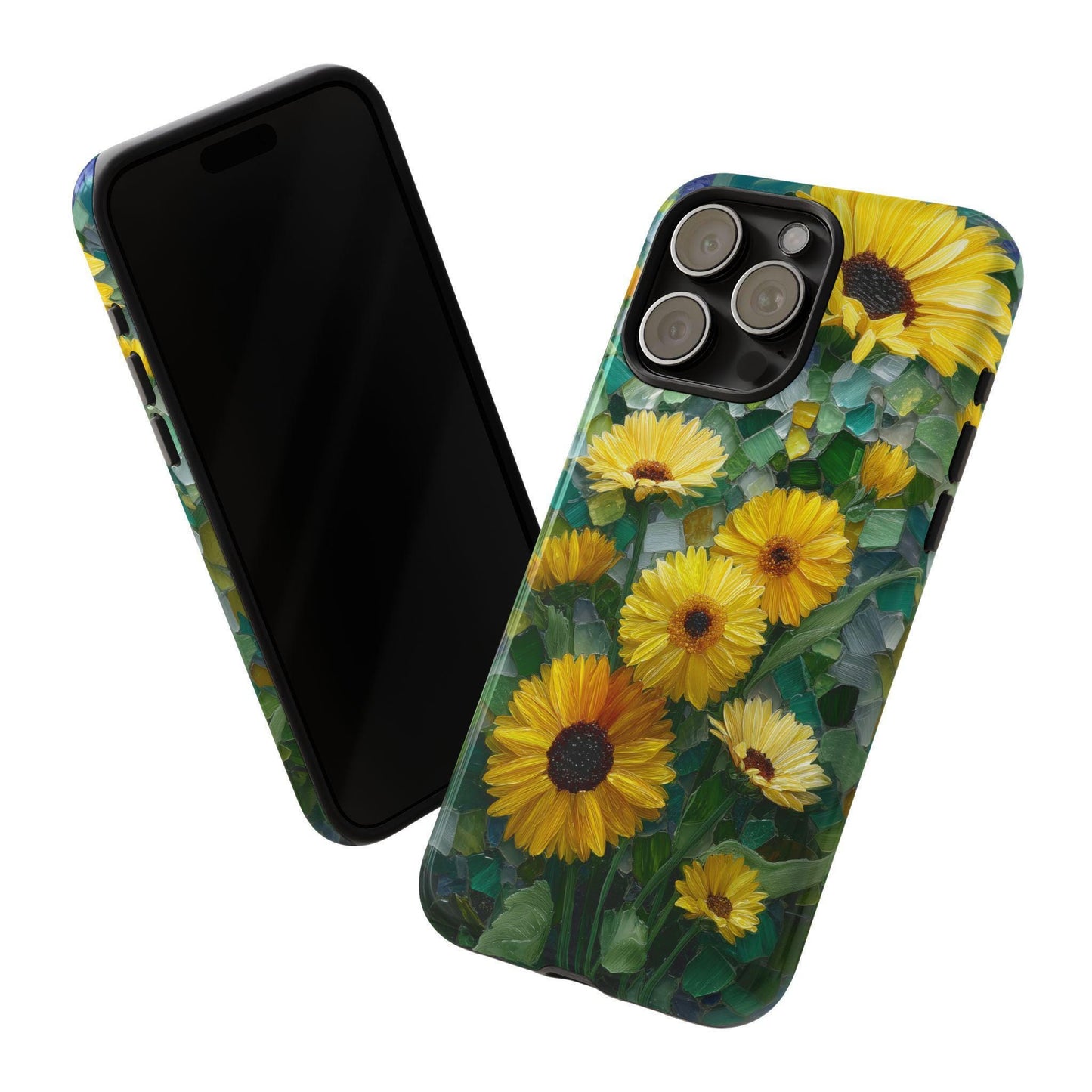 Vibrant Sunflowers Stained Glass