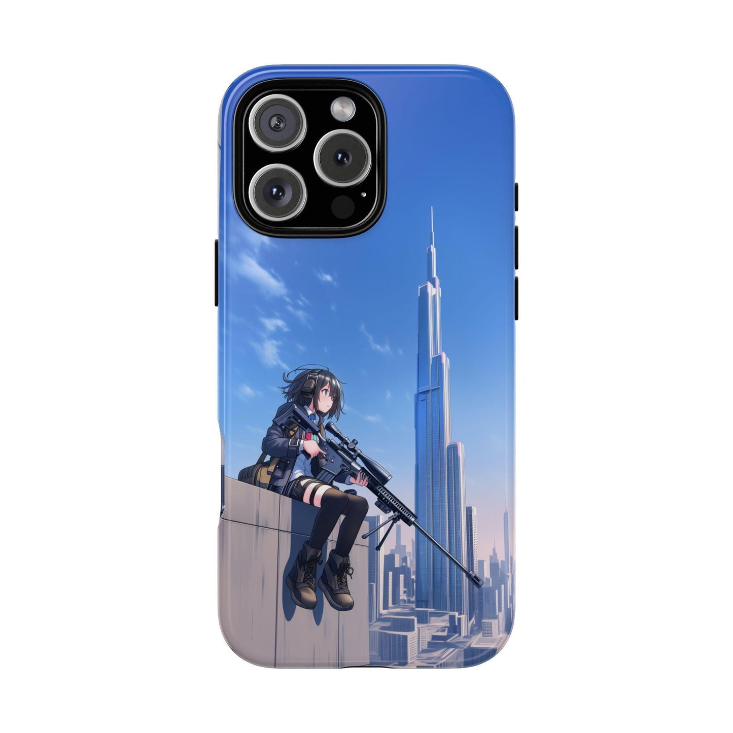 Sniper Anime Girl City Buildings
