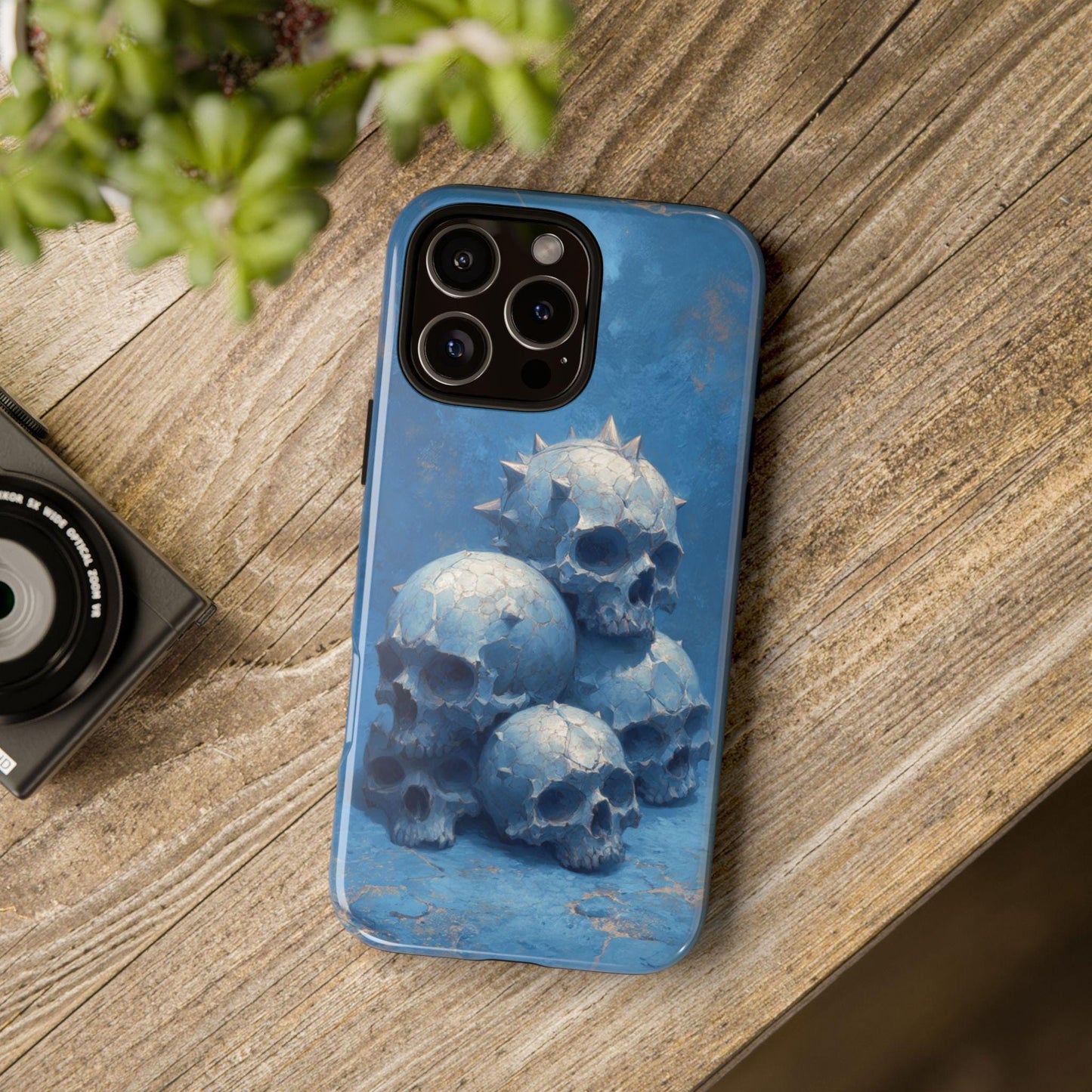 Skull Blue Spikey Gothic