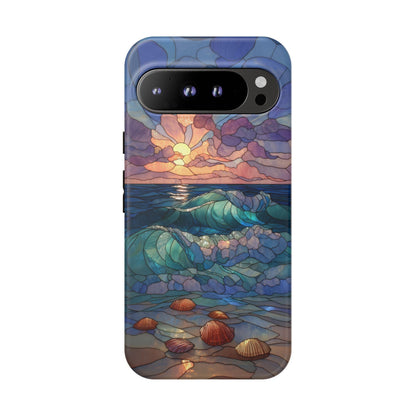 Lavender Beach Stained Glass Waves