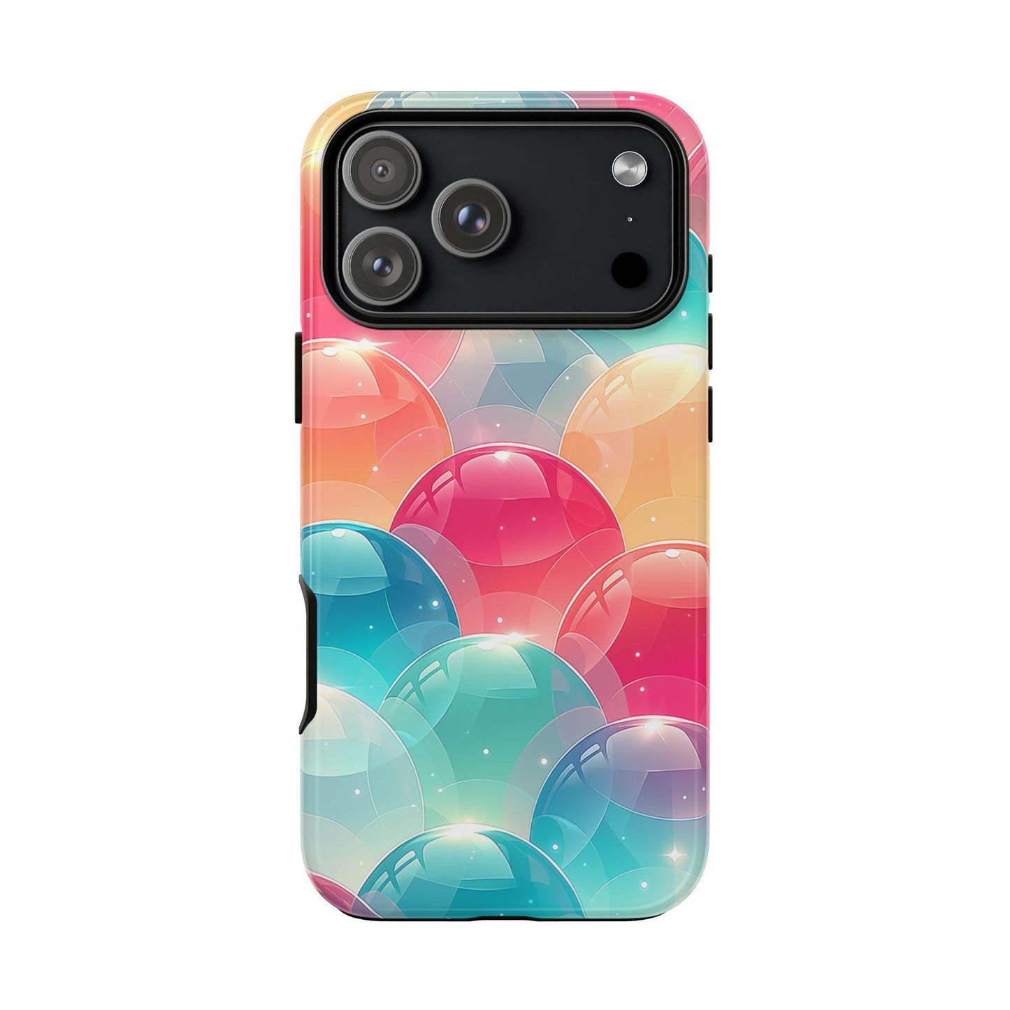 Pastel Orb Bubbles Teal Coral