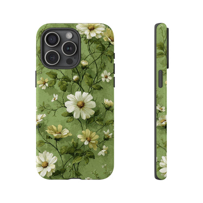 White Floral Green Vines