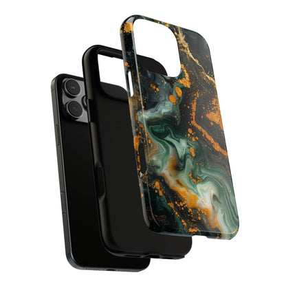 Luxury Marble Green Gold Liquid Wave