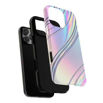 Sleek Iridescent Silver Waves