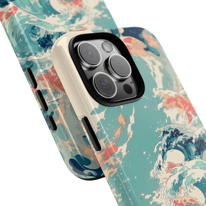 Teal Ocean Waves Coral Pastel