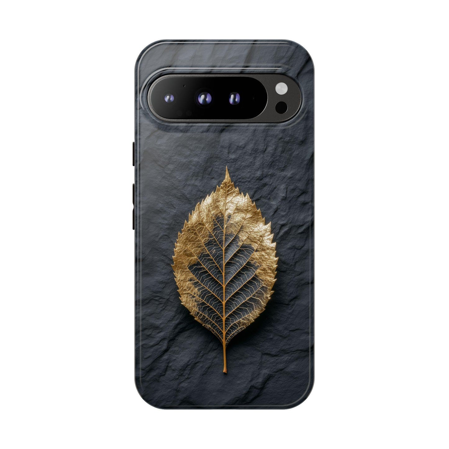 Gold Foil Leaf Dark Charcoal