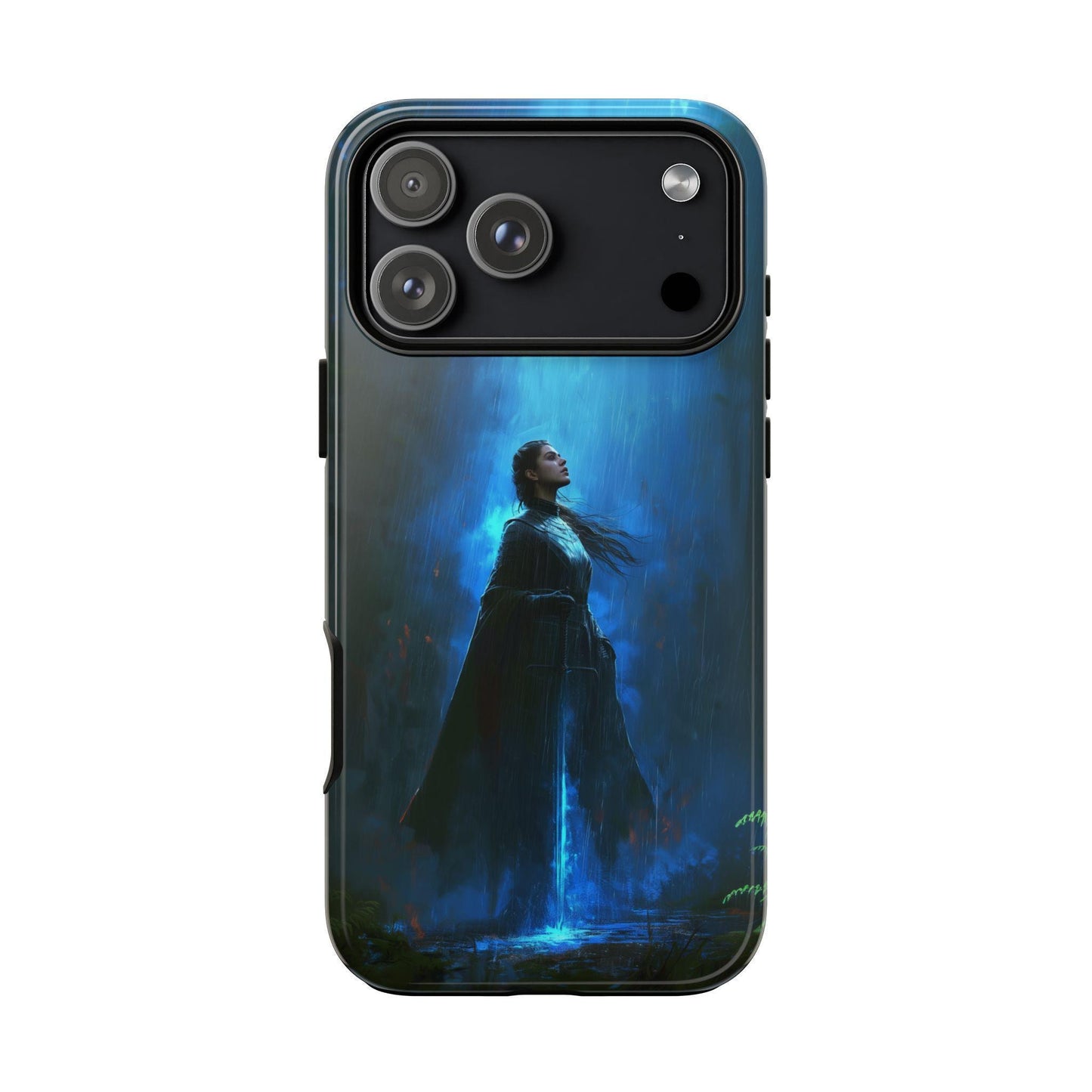 Elegant Knightess Blue Magical Aura