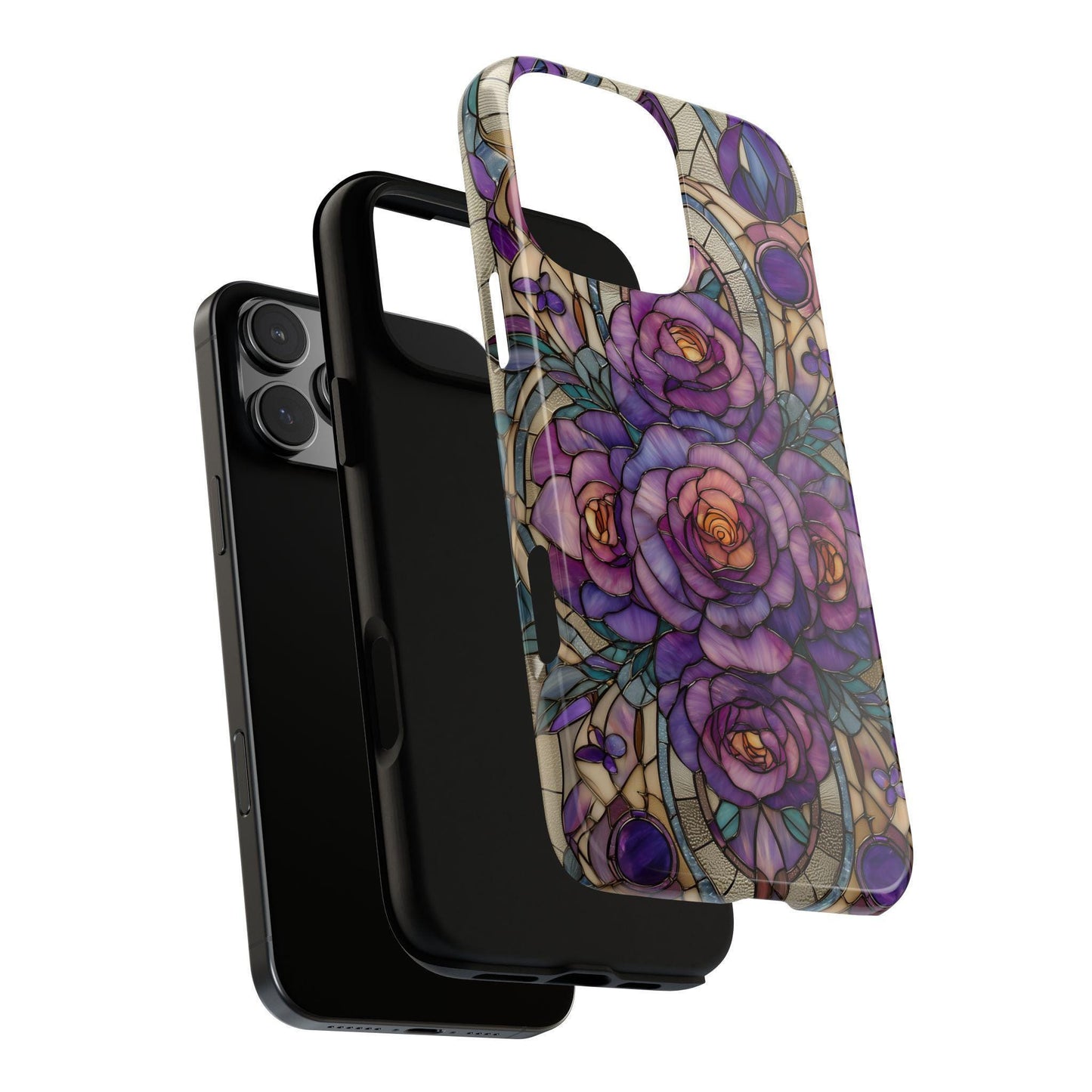Lavender Roses Stained Glass