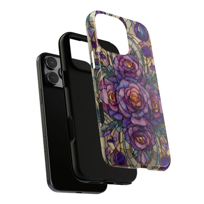 Lavender Roses Stained Glass