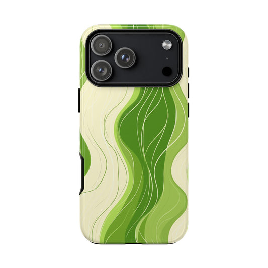 Lime Green Wavy Line Pattern
