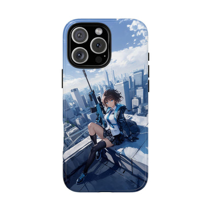 Anime Schoolgirl Sniper City Rooftop