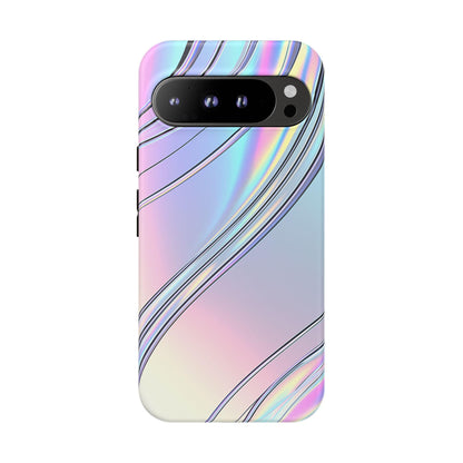 Sleek Iridescent Silver Waves