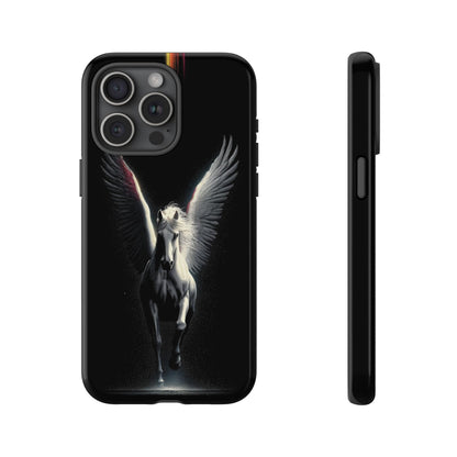 Pegasus White Winged Horse on Black