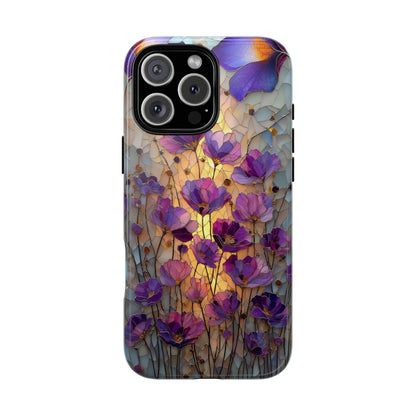 Wildflowers Purple Floral Stained Glass